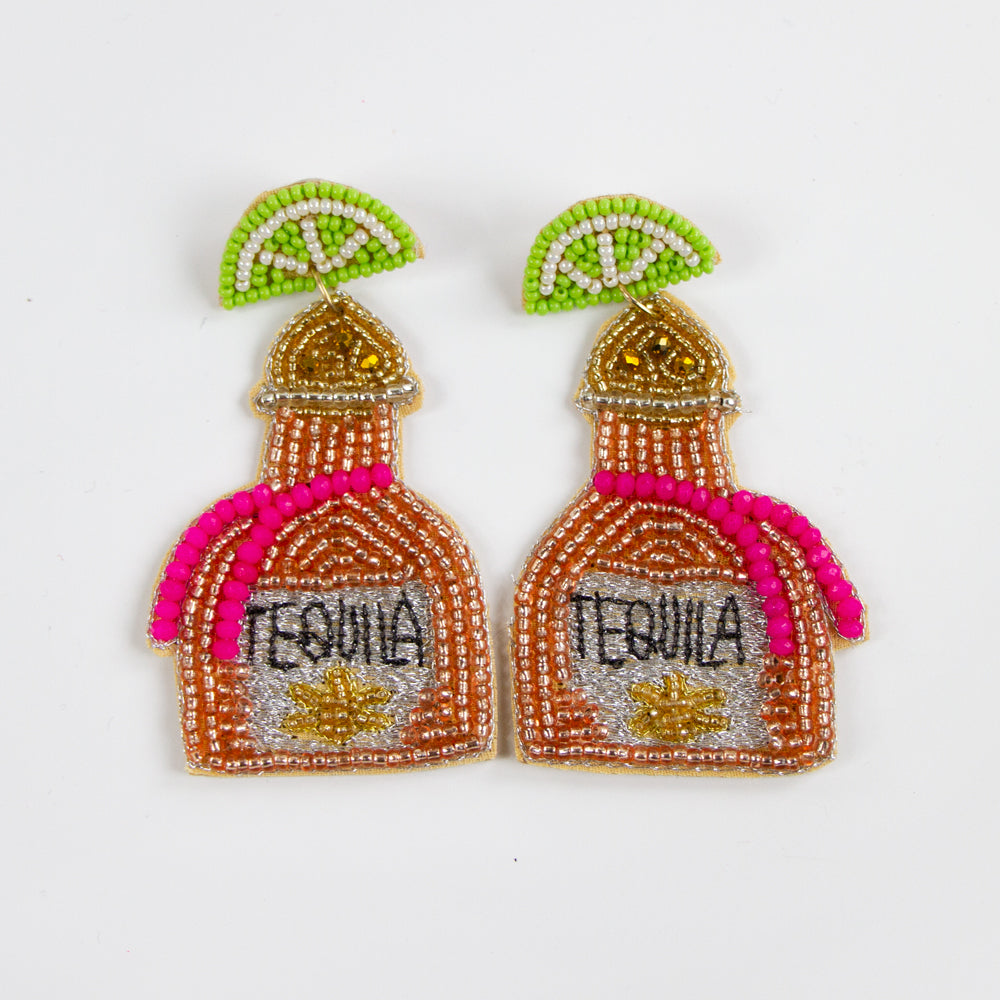 Bronze Tequila Bottle Earrings