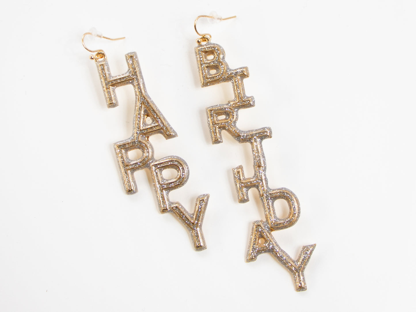 Gold Happy Birthday Earrings