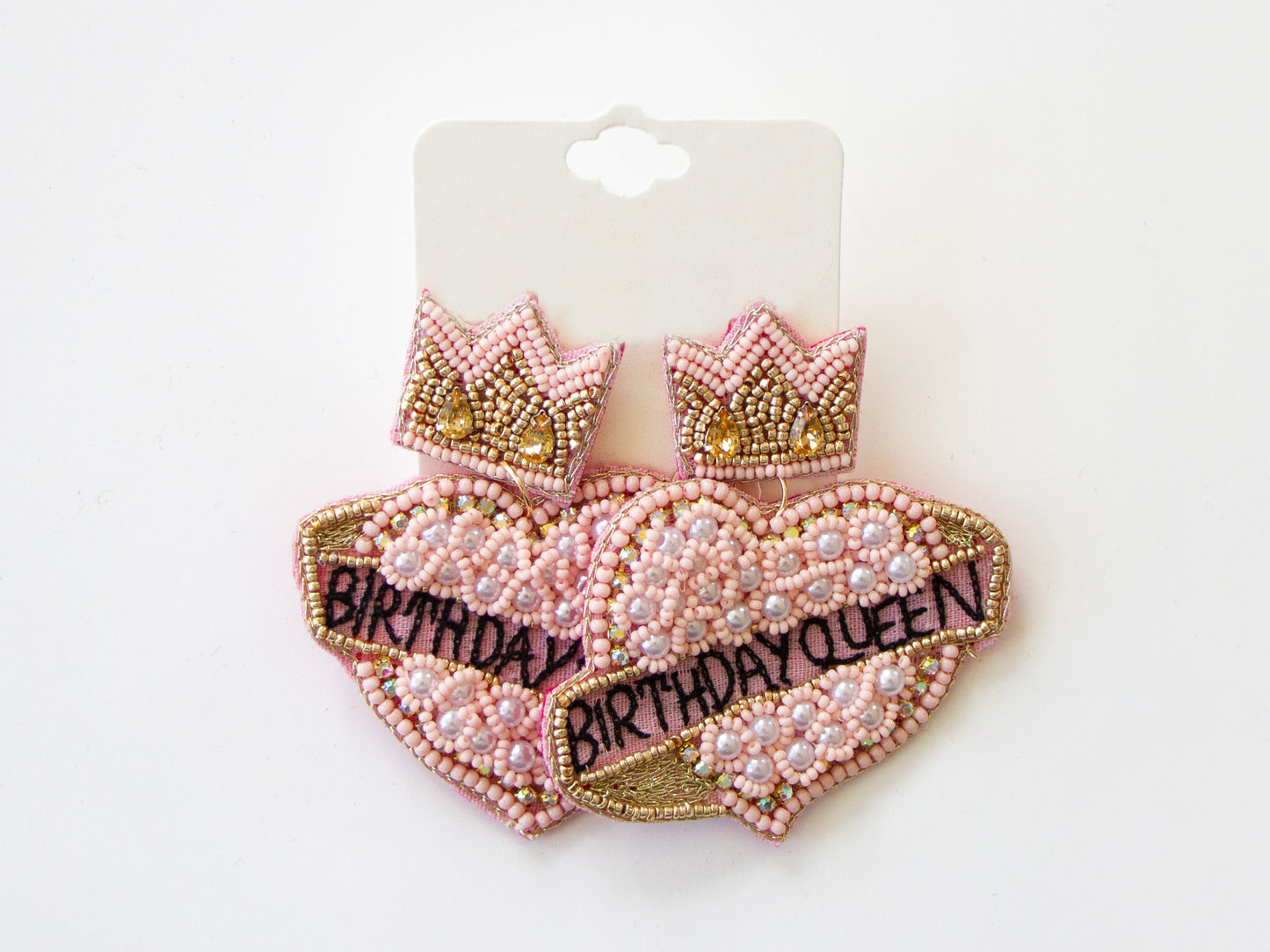 Pink Birthday Queen Earrings