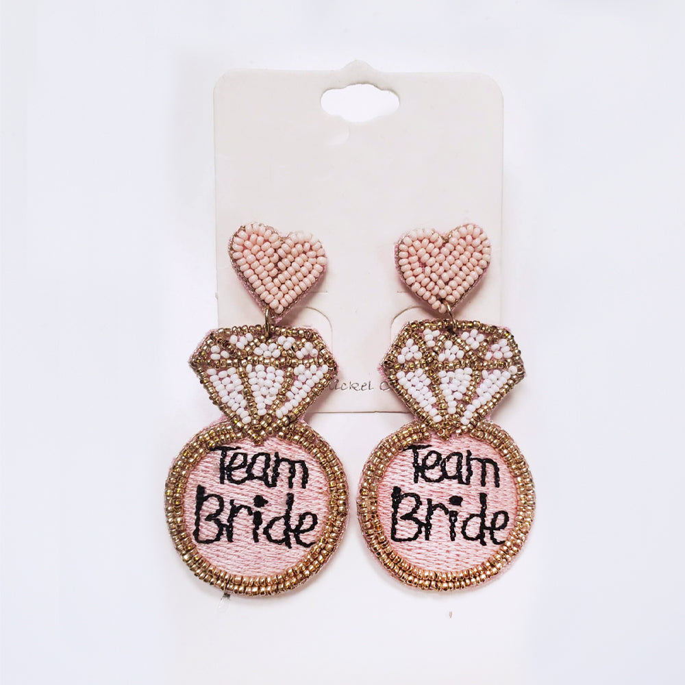 Pink Diamond Ring Team Bride Earrings