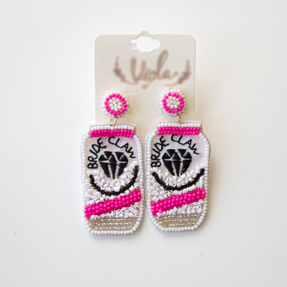 Pink Bride Claw Earrings