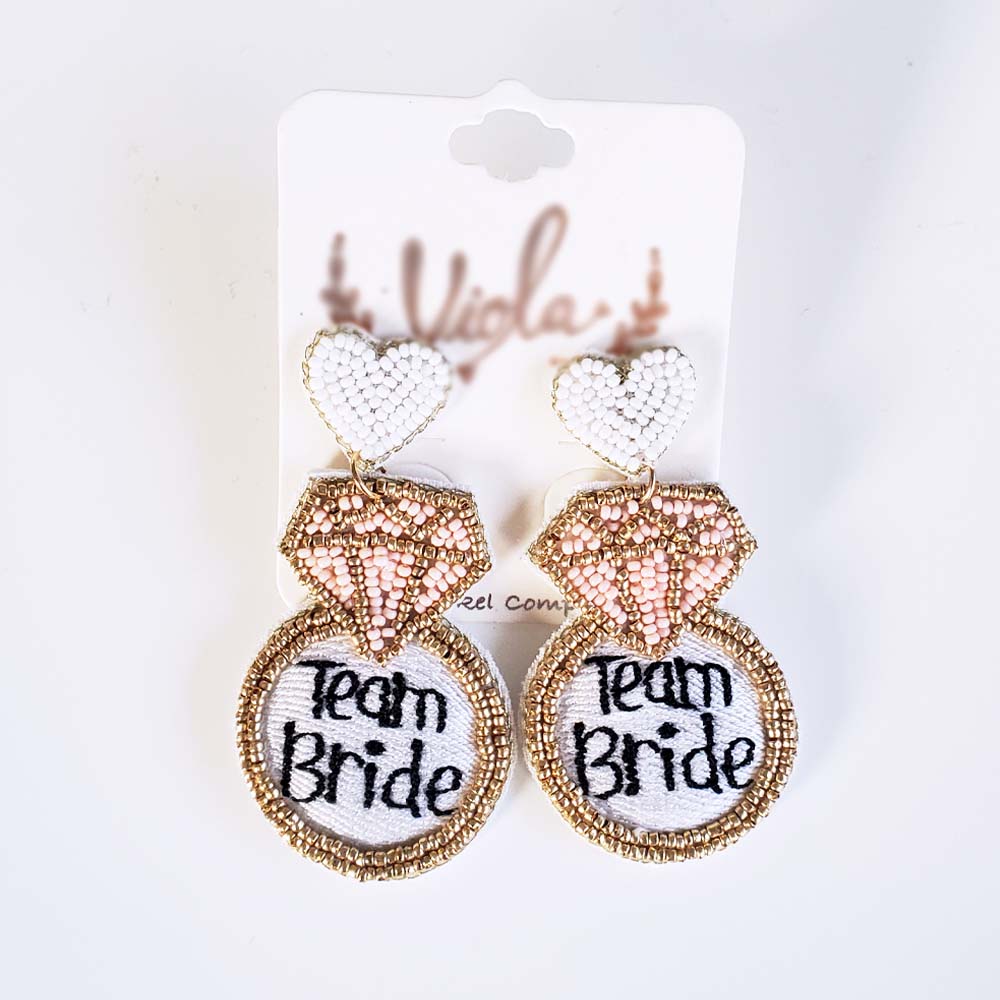 Diamond Ring Team Bride Earrings