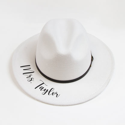 Customized Mrs Bridal Fedora Hat