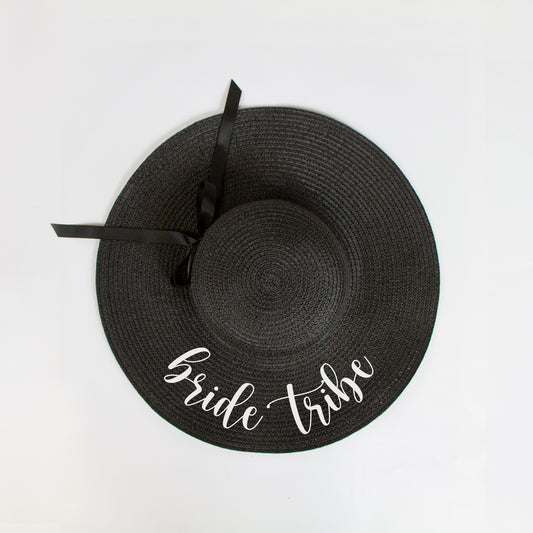 Floppy Bachelorette Party Sun Hats Black (Bride's BABES)
