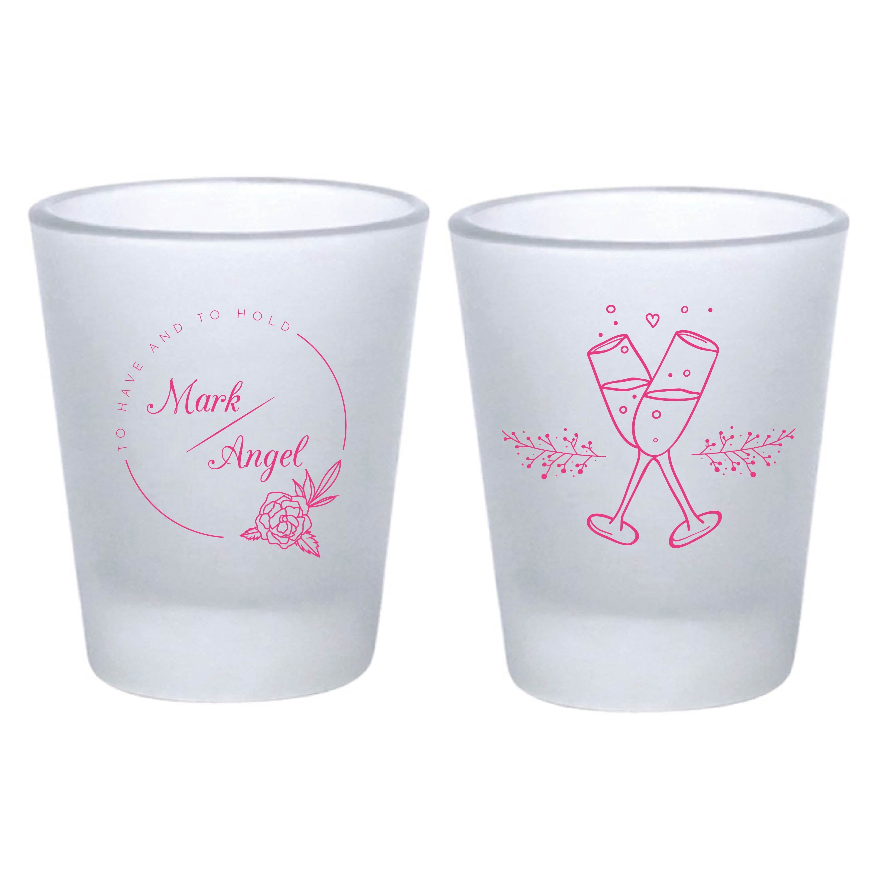 Frosted Printed Personalized Wedding Shot Glasses (113)