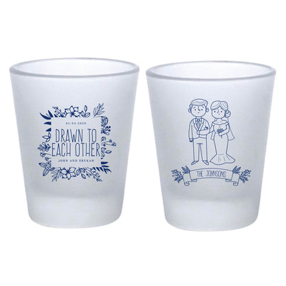 Frosted Wedding Shot Glass (111)