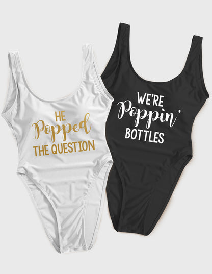 He Popped The Question & We're Poppin' Bottles Bride Swimsuit