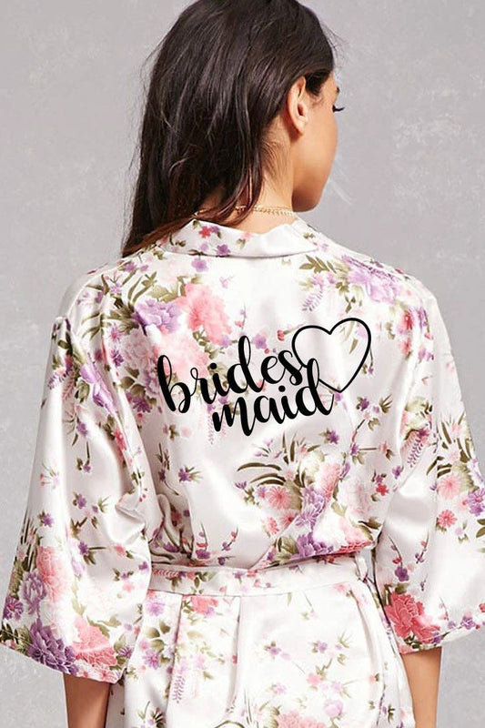 heart style bridesmaid robe back view