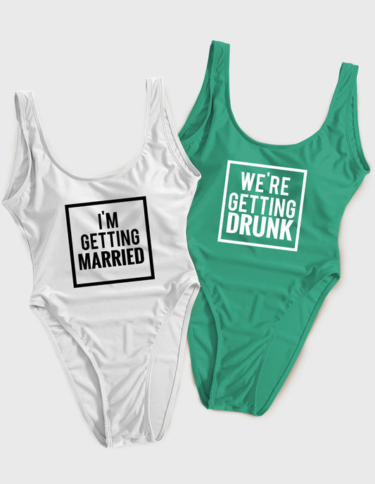 I'm Getting Married & We're Getting Drunk Bride Swimsuit