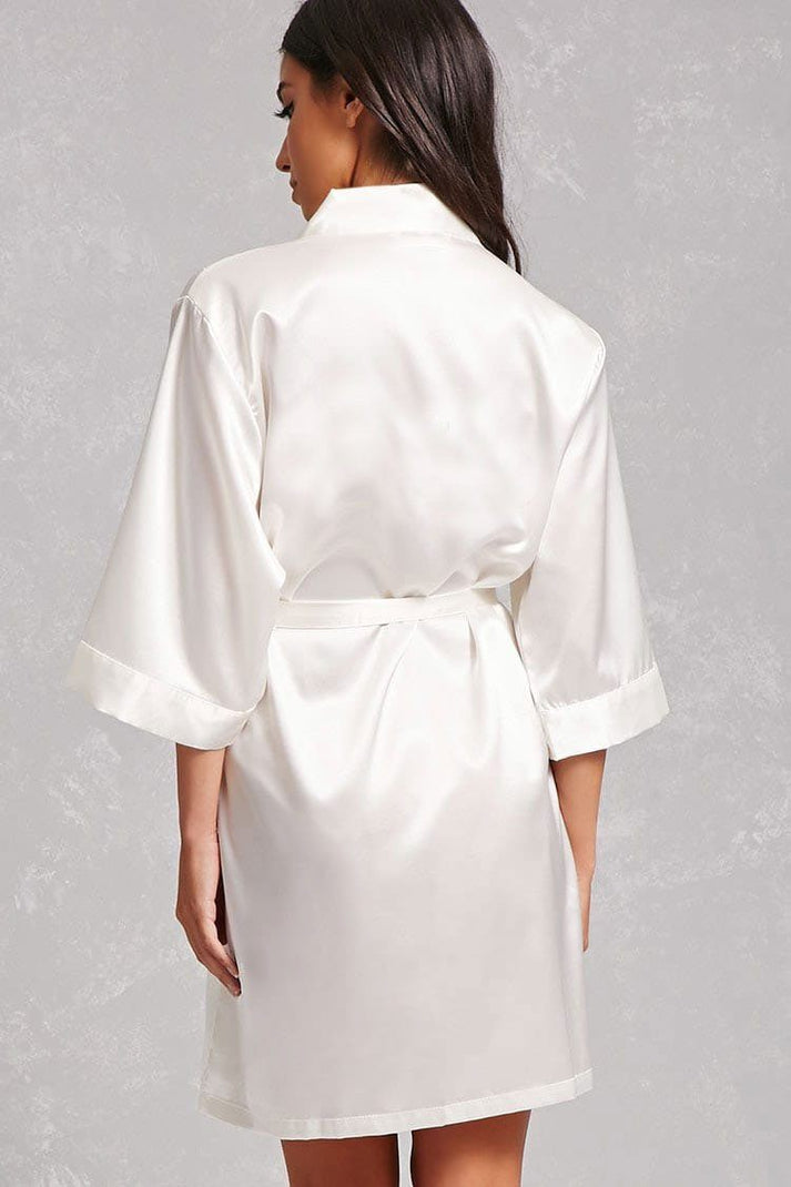 Ivory Bride Robe: Affordable Satin Robes For the Bride | Shop Now! – PrettyRobes.com