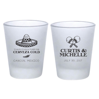 Keep your Cerveza Cold Frosted Shot Glasses Wedding Party Favor (26)