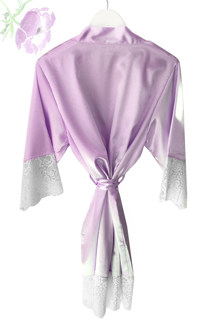 Lavender Lace Bridal Robe