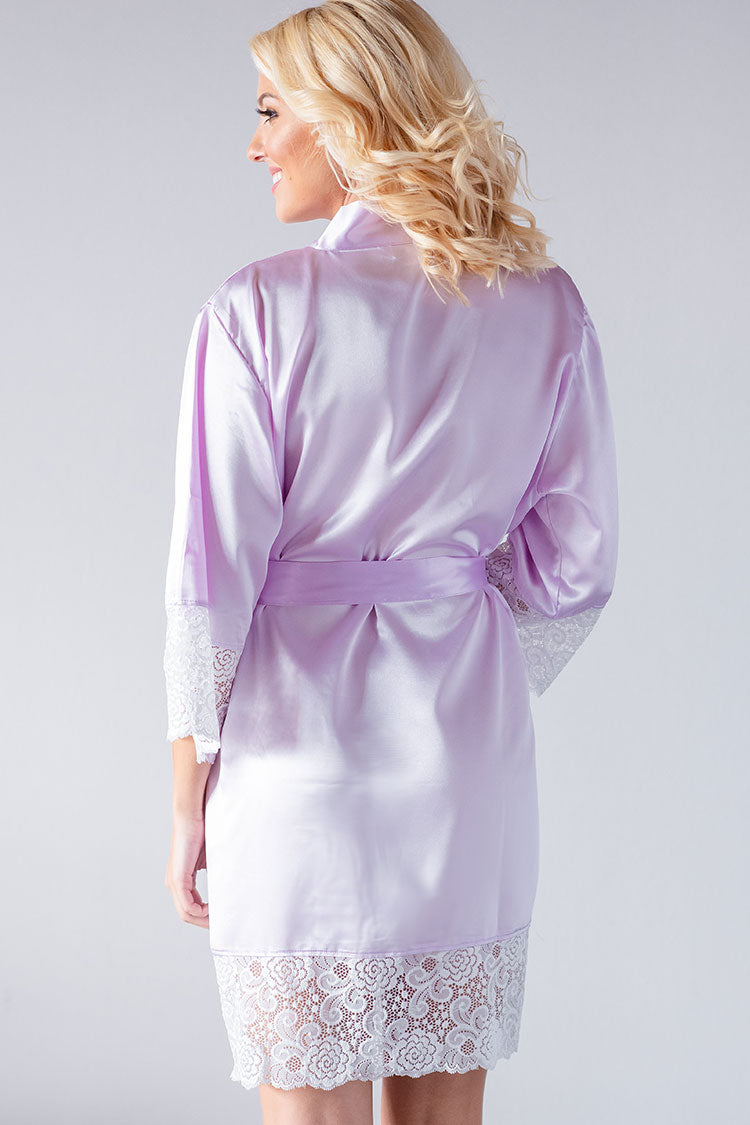 Lavender Lace Bridal Robe