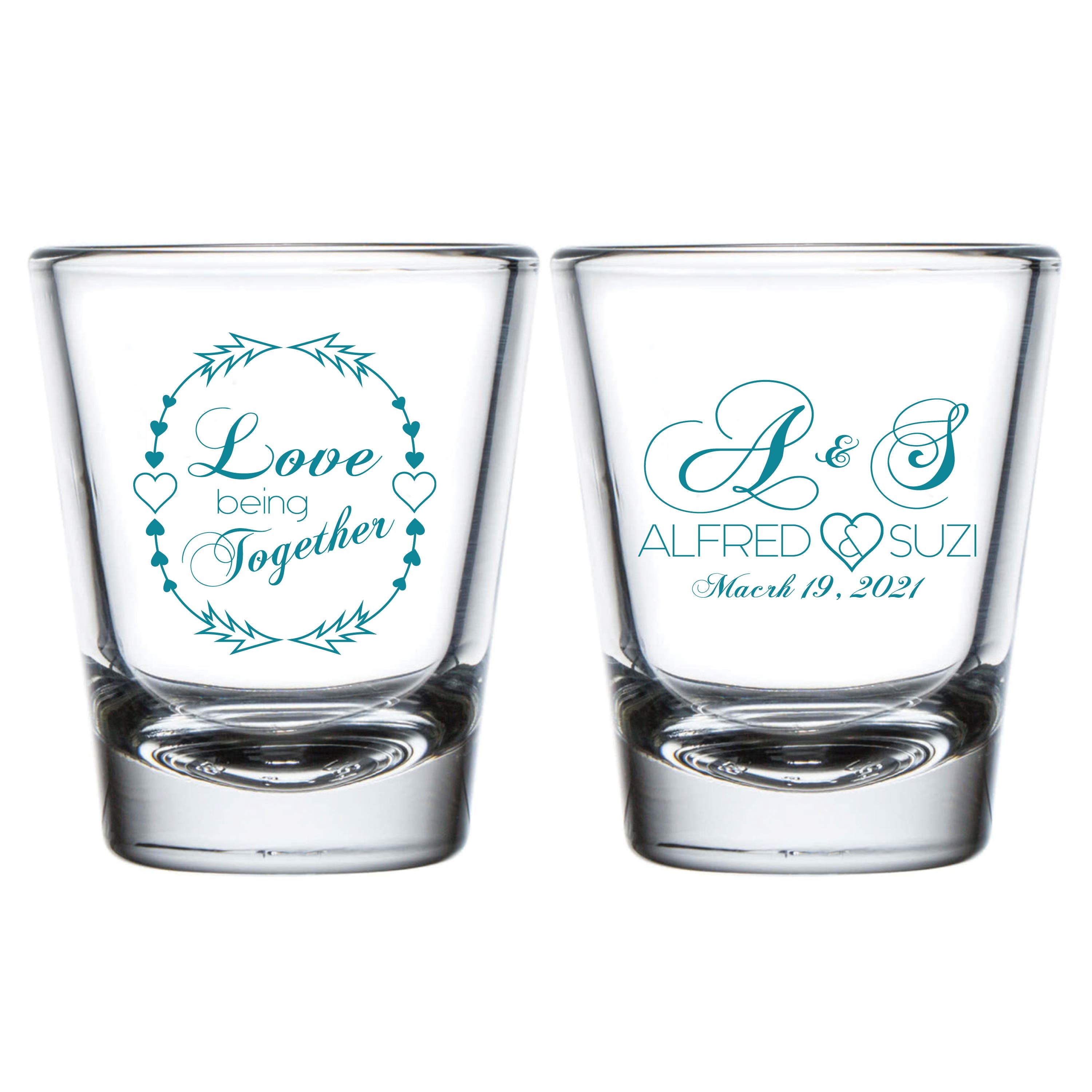 Love Being Together Wedding Shot Glasses (311)