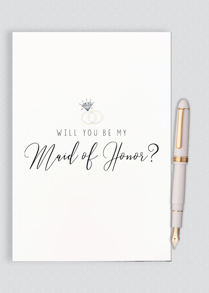 Will You Be My Maid of Honor? Proposal Card - A