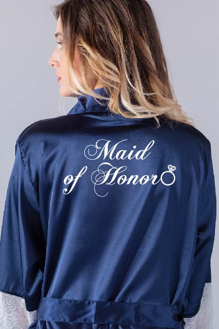 Bridal Satin Robes, Ring Style Maid of Honor Robe now at Pretty Robes ...