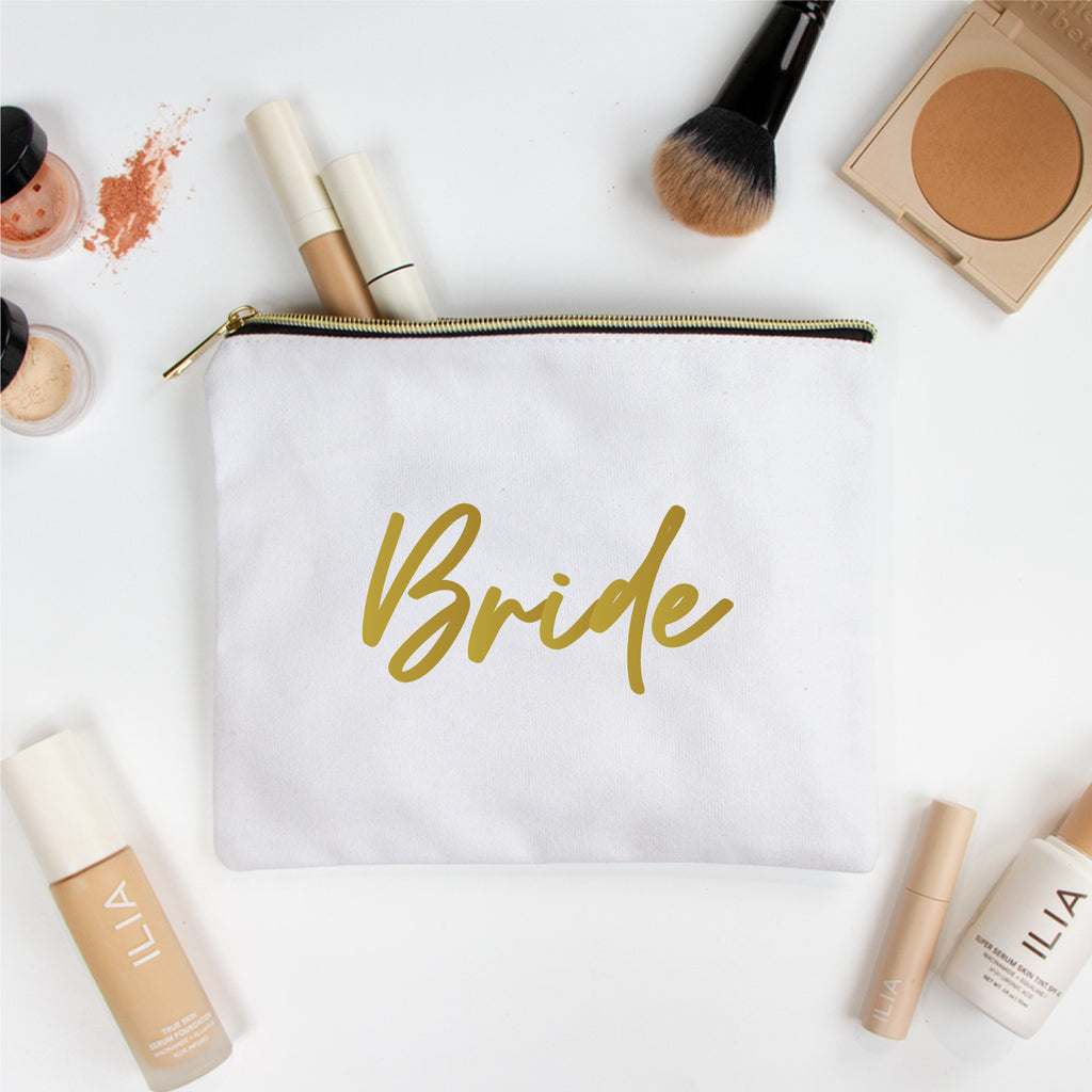 Cursive Bridal Makeup Bag Gifts