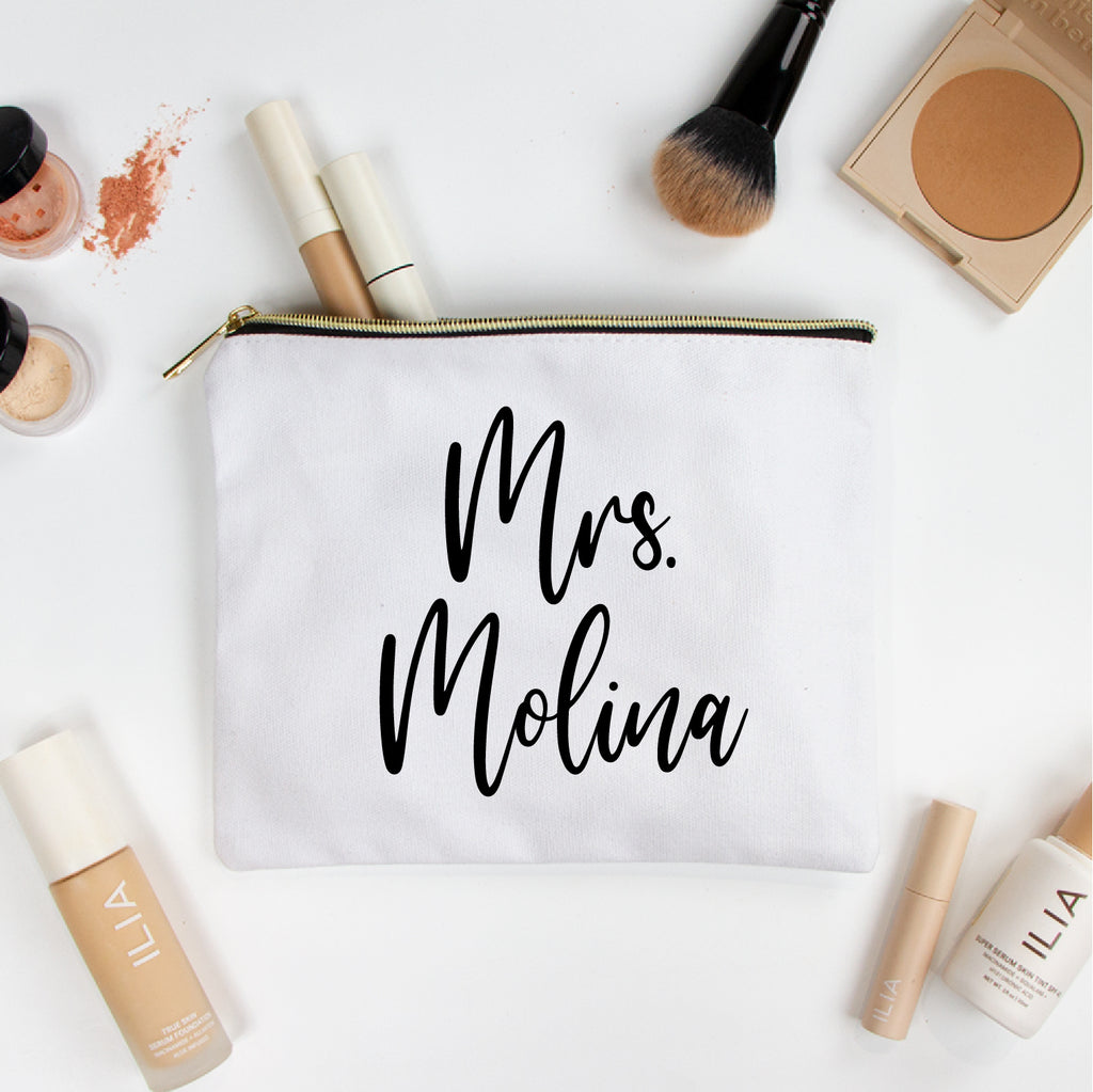Mrs. Molina Makeup Bag for Weddings