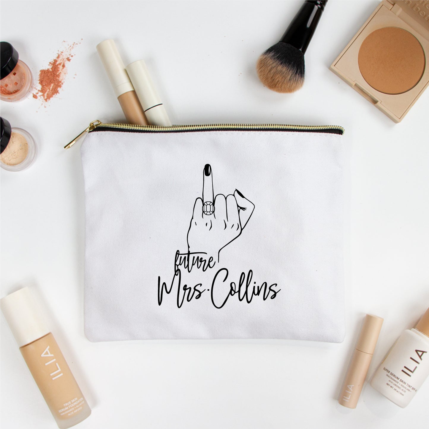 Future Mrs Last Name Makeup Bag