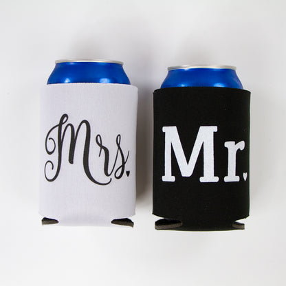 Mr. & Mrs. Koozies in Black and White