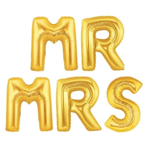 Gold Foil MR & MRS Balloons