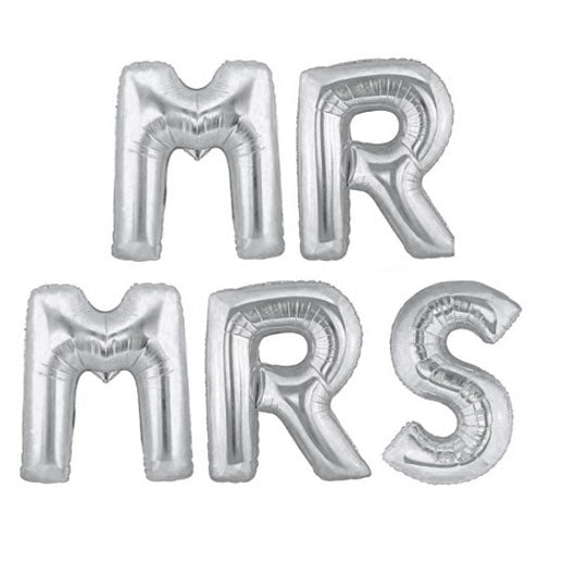 Silver Foil MR & MRS Balloons
