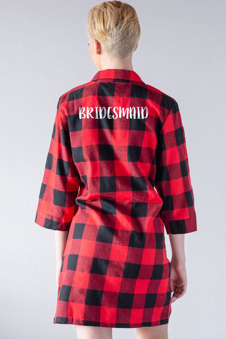 Plaid Flannel Red and Black - Night Shirt