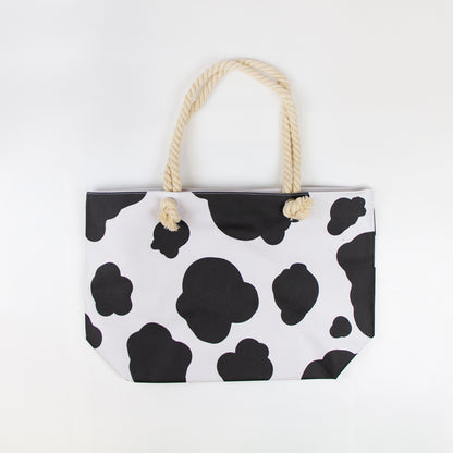 Black and White Cow Print Tote Bag