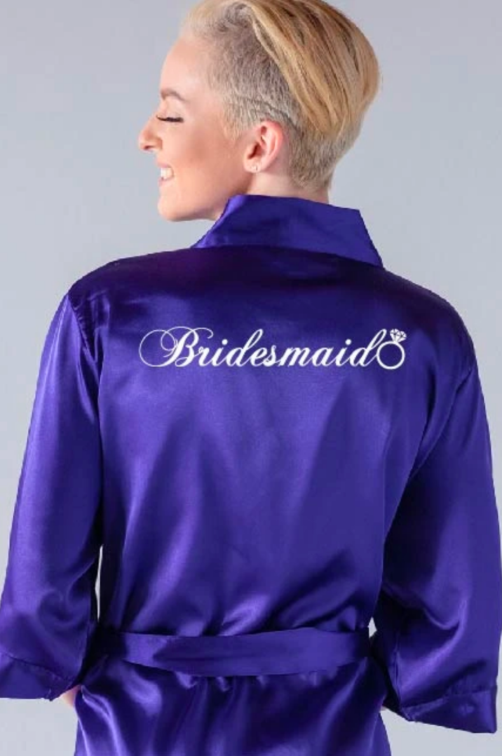 ring style bridesmaid robe back view