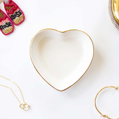 Heart Shaped Ceramic Ring Dish