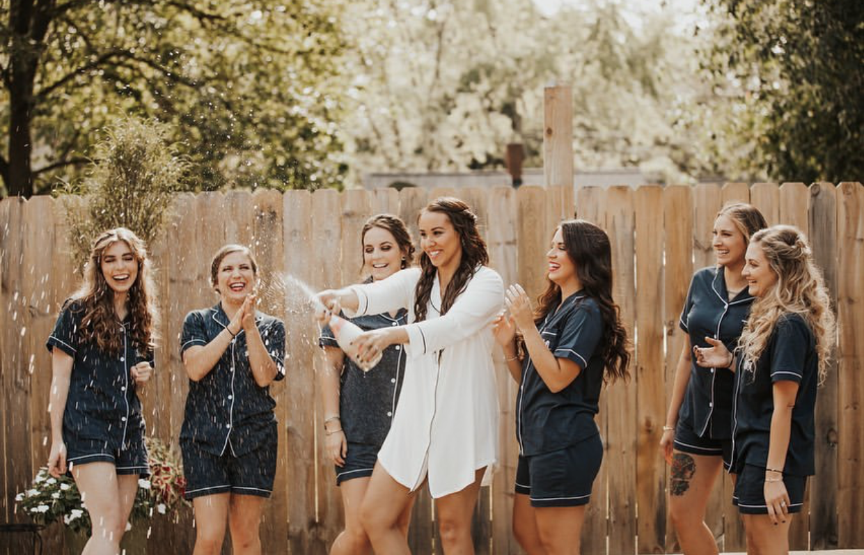 Pajama Set Shorts - Navy with White Trim Buttoned Shirt