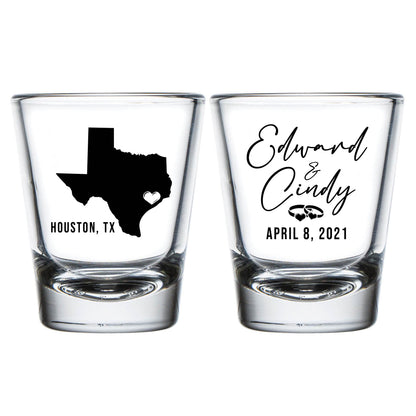 State Map With Wedding Rings Shot Glasses (305)