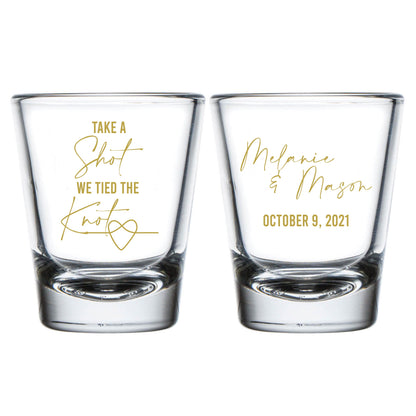 Take A Shot We Tied The Knot - Heart Style Shot Glasses (309)