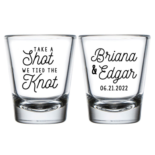 ake A Shot We Tied The Knot Wedding Shot Glasses