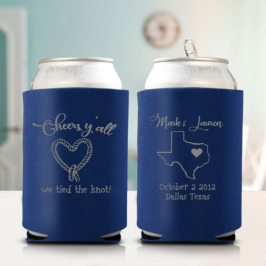 Cheers Y'all We Tied the Knot Koozie