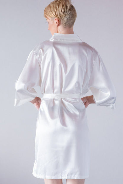White Satin Bride Robe