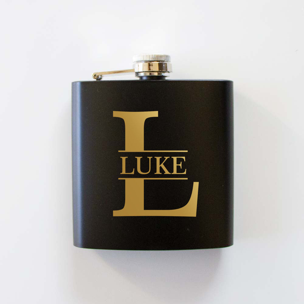 Monogram Flask - Custom Wedding Gift - Hip Flask - Groom Flask - Groomsmen Flask - Stainless Steel Flask - Dad Gift - Wedding Gift - Husband Gift - Groomsmen Gift – PrettyRobes
