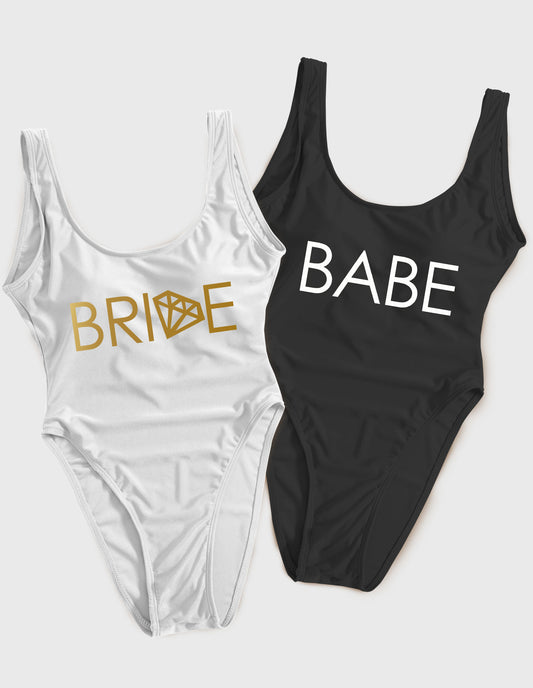 Bride & Babe Diamond Style Bachelorette Bride Swimsuit