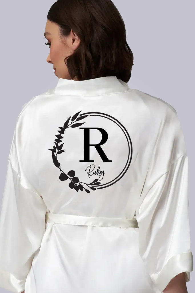 Bridal Templates - Personalized Initial Flower Style Robe