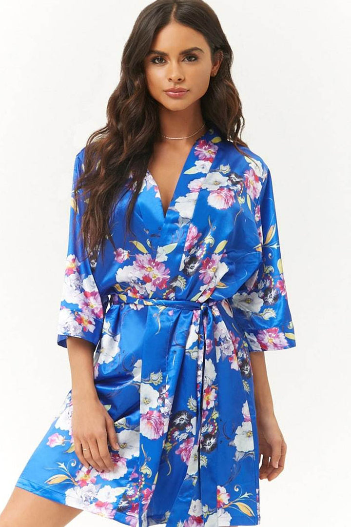Satin Floral Robes Satin Kimono Floral Robes Pretty Robes