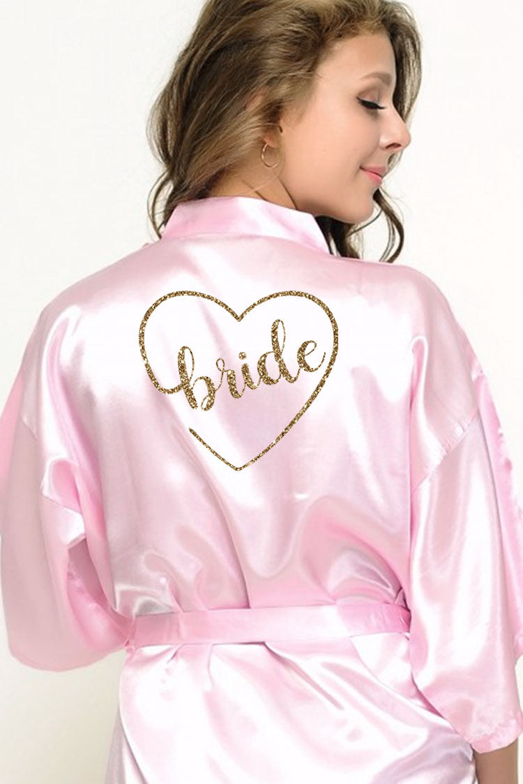 heart style bridal robe back view