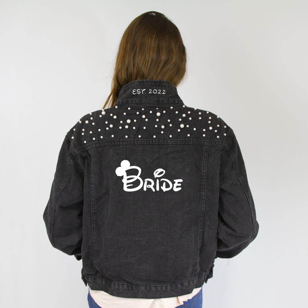 (Black) Bride Style Black Denim Jacket