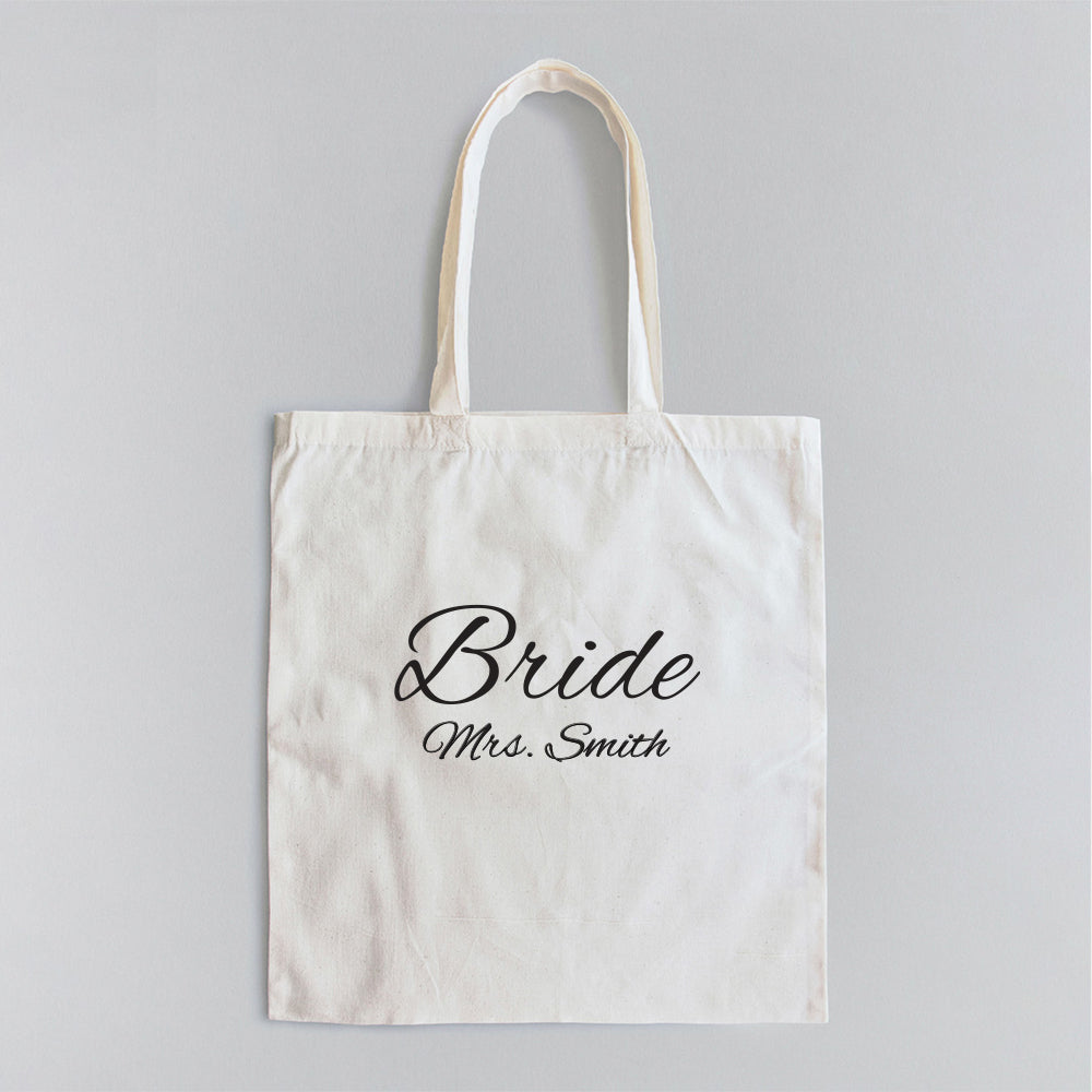 Custom Black Canvas Tote Bags for Bridesmaids | Pretty Robes ...