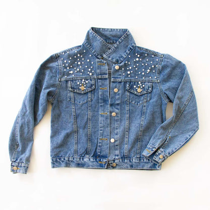 Wifey  Jean Jacket with Pearls