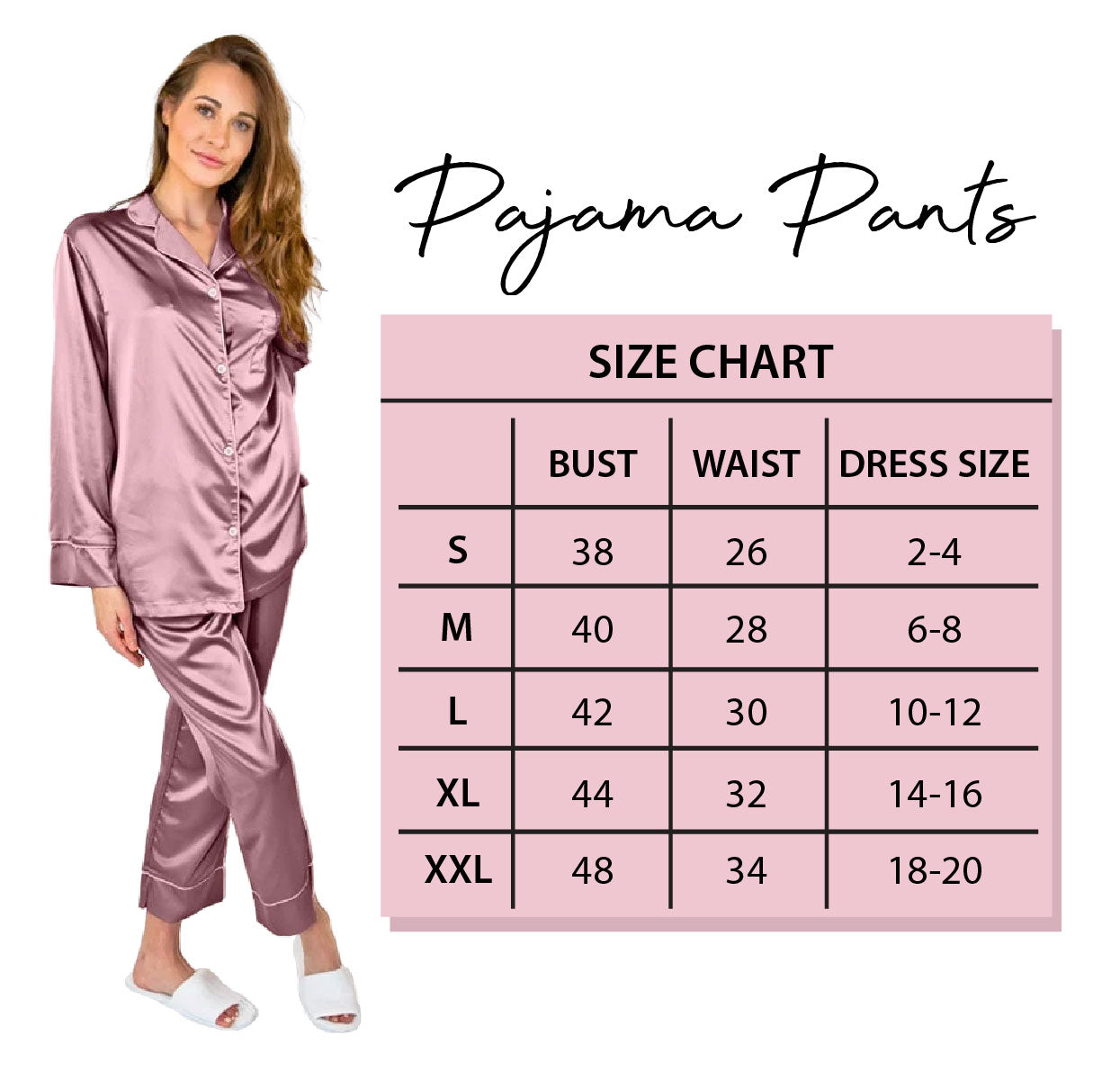 Pajama Pant Set in Matte Satin - Mauve Fabric –
