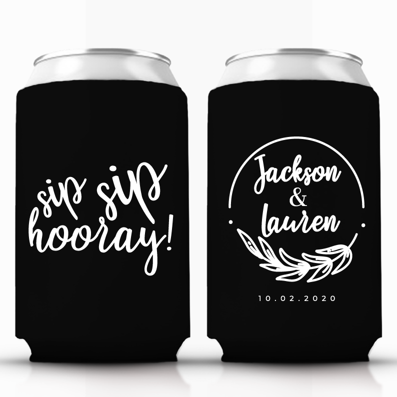 Sip Sip Hooray, Personalized Can Coolers (fl)