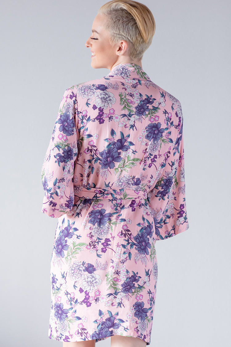 Floral Pink Cotton Robe
