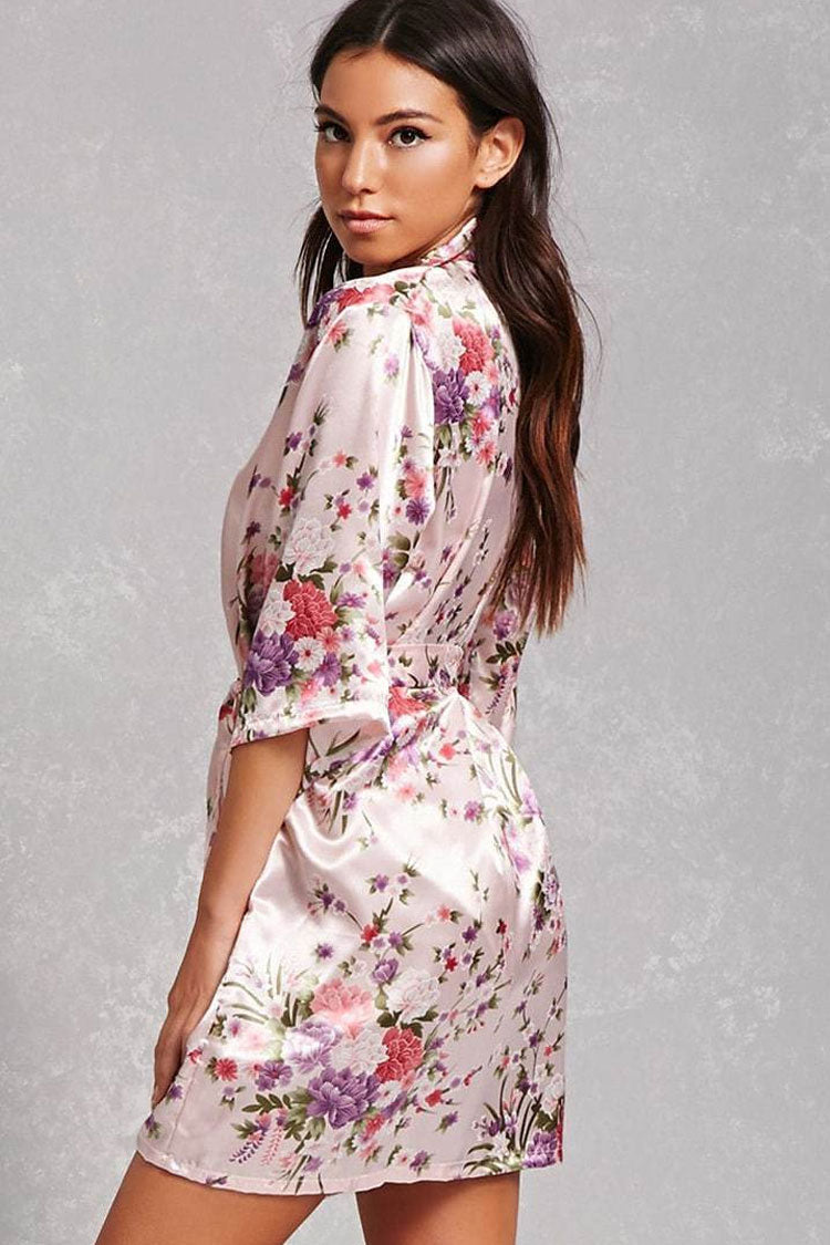 Floral Satin Robe