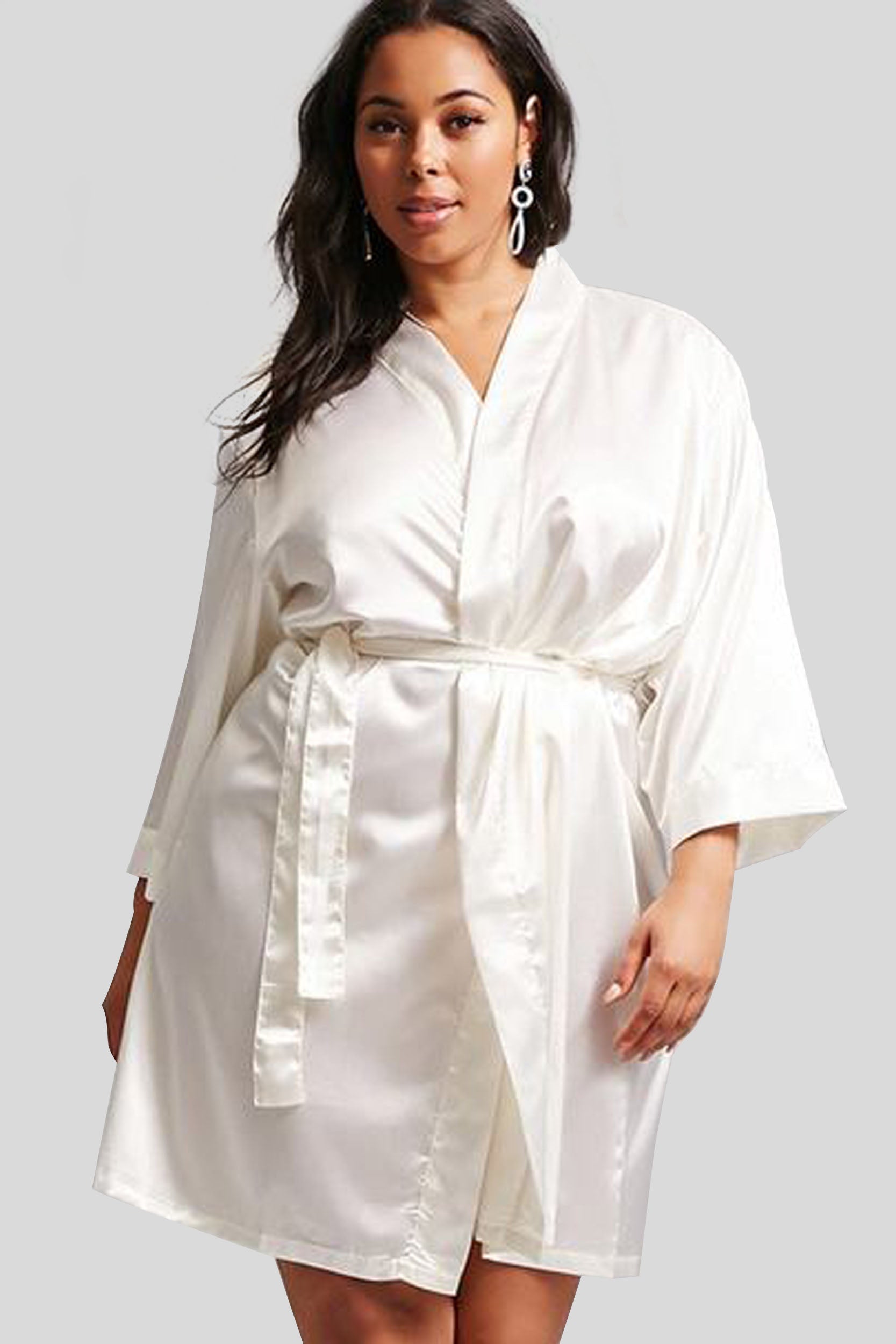 Sexy Wedding Dressing Gown Women Short Satin Bride Robe Lace Silk Kimono  Bathrob | eBay