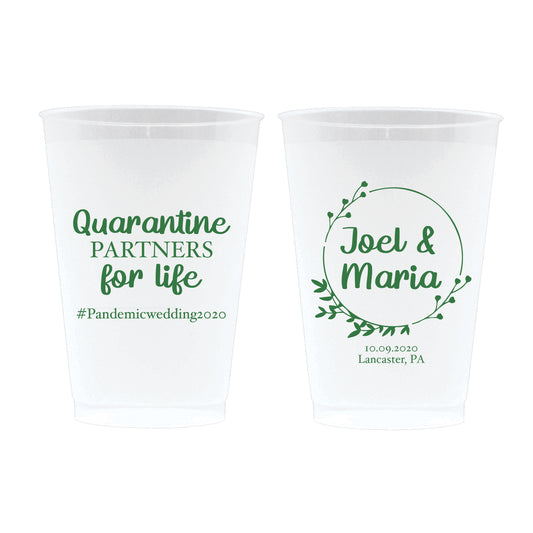 Quarantine Partners for Life Wedding Frosted Cups (13)